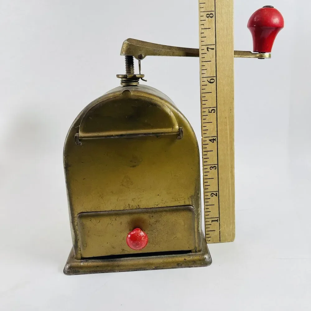 Vintage Mocca Hand Crank Coffee Grinder Mill Antique Brass Finish Germany